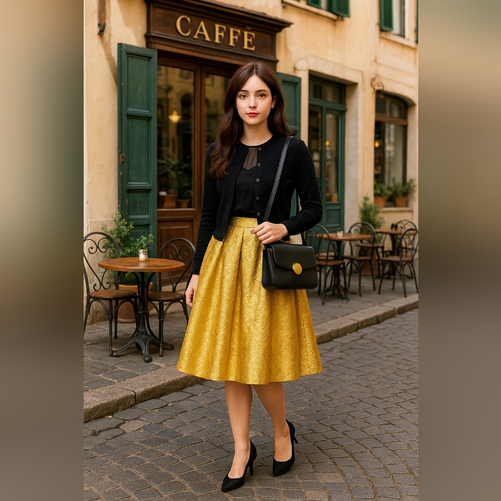 LuLaroe Gold Madison Skirt Size XS